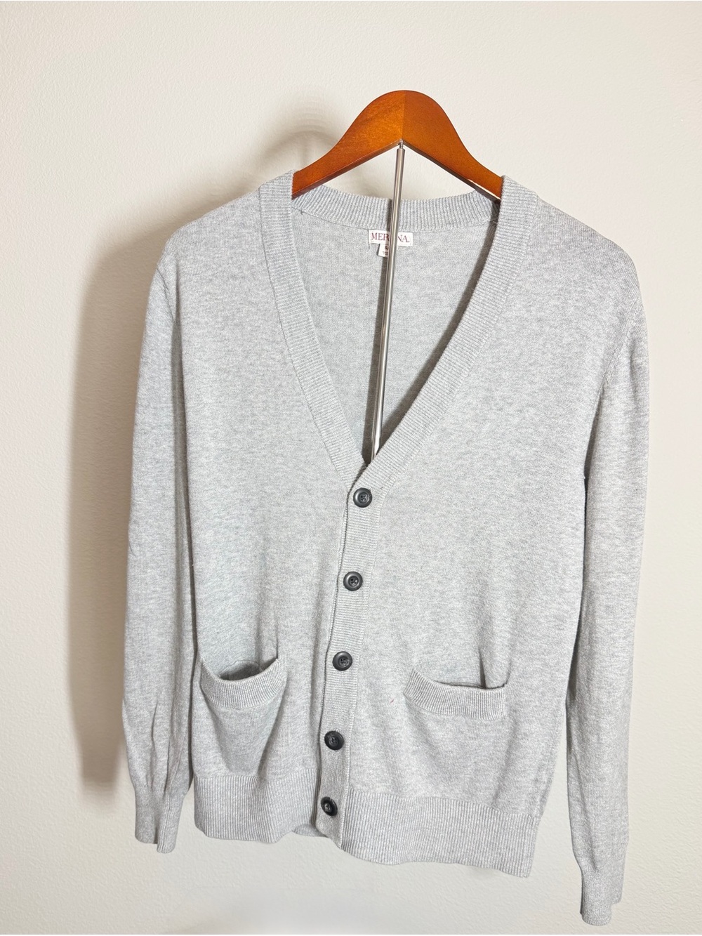 Merona Light Gray Button-Front V-Neck Cardigan